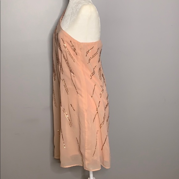 Pink Sequined One Shoulder Plus Cocktail Dress 14W - Picture 6 of 12